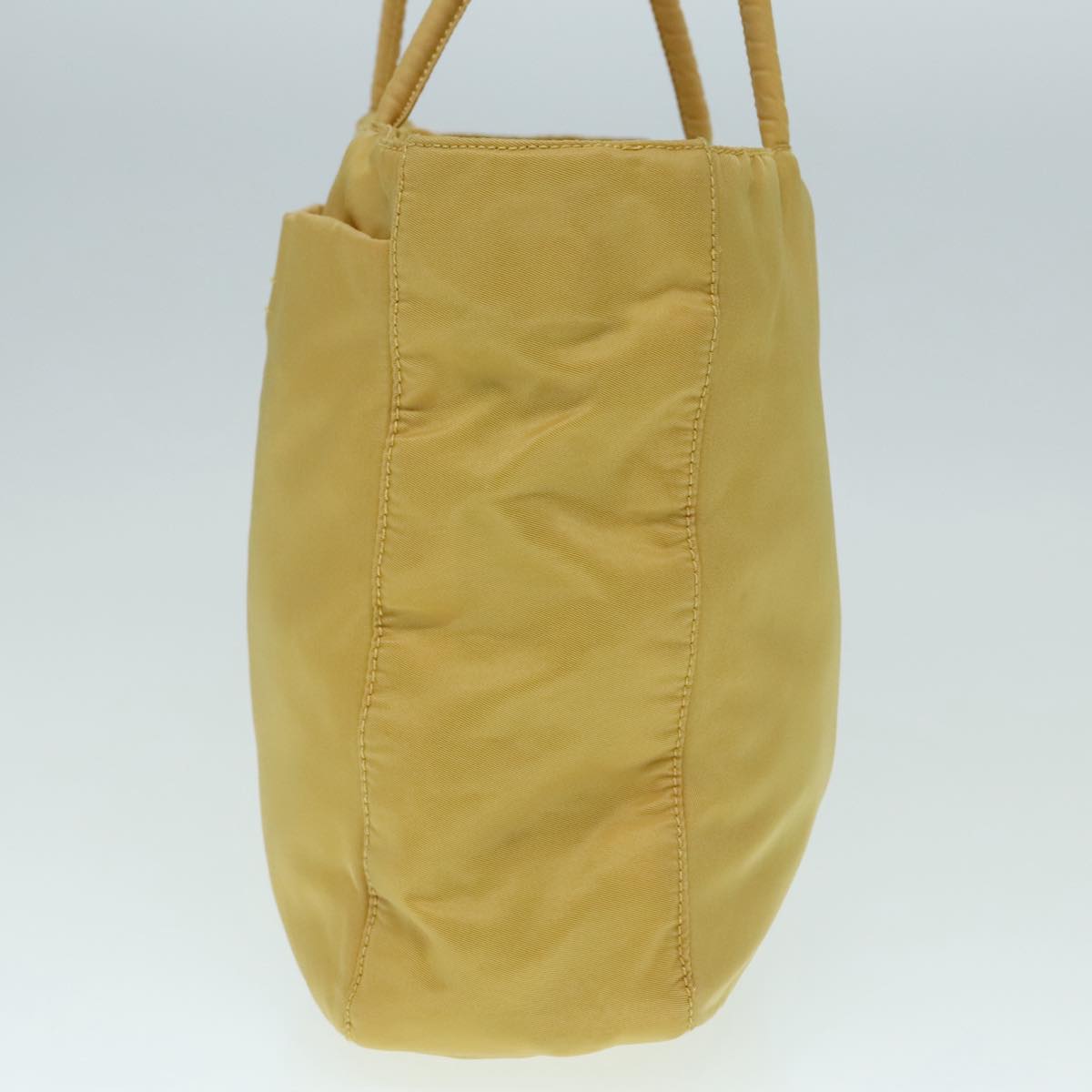 PRADA Hand Bag Nylon Yellow Silver 88229
