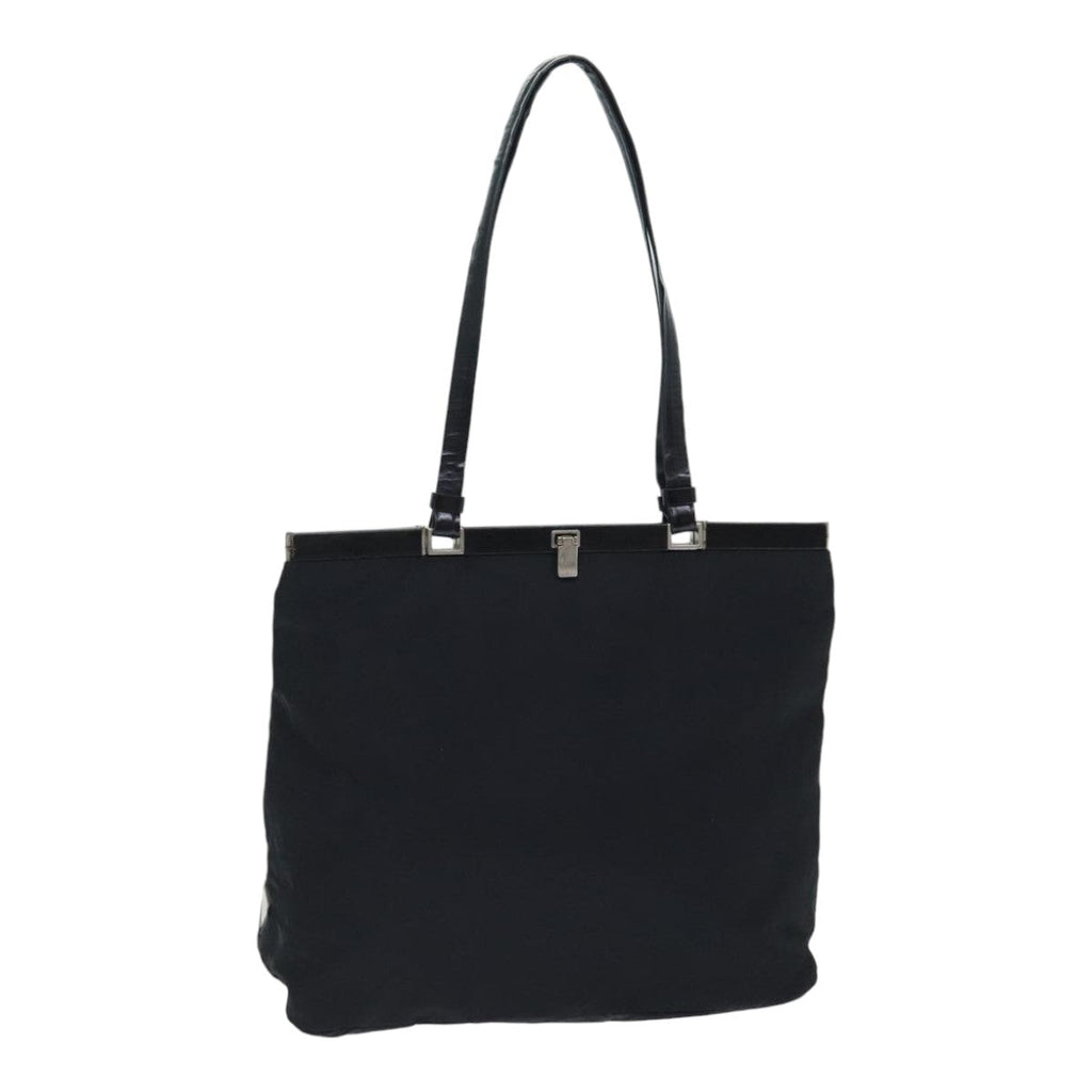PRADA Tote Bag Nylon Black Silver 88230