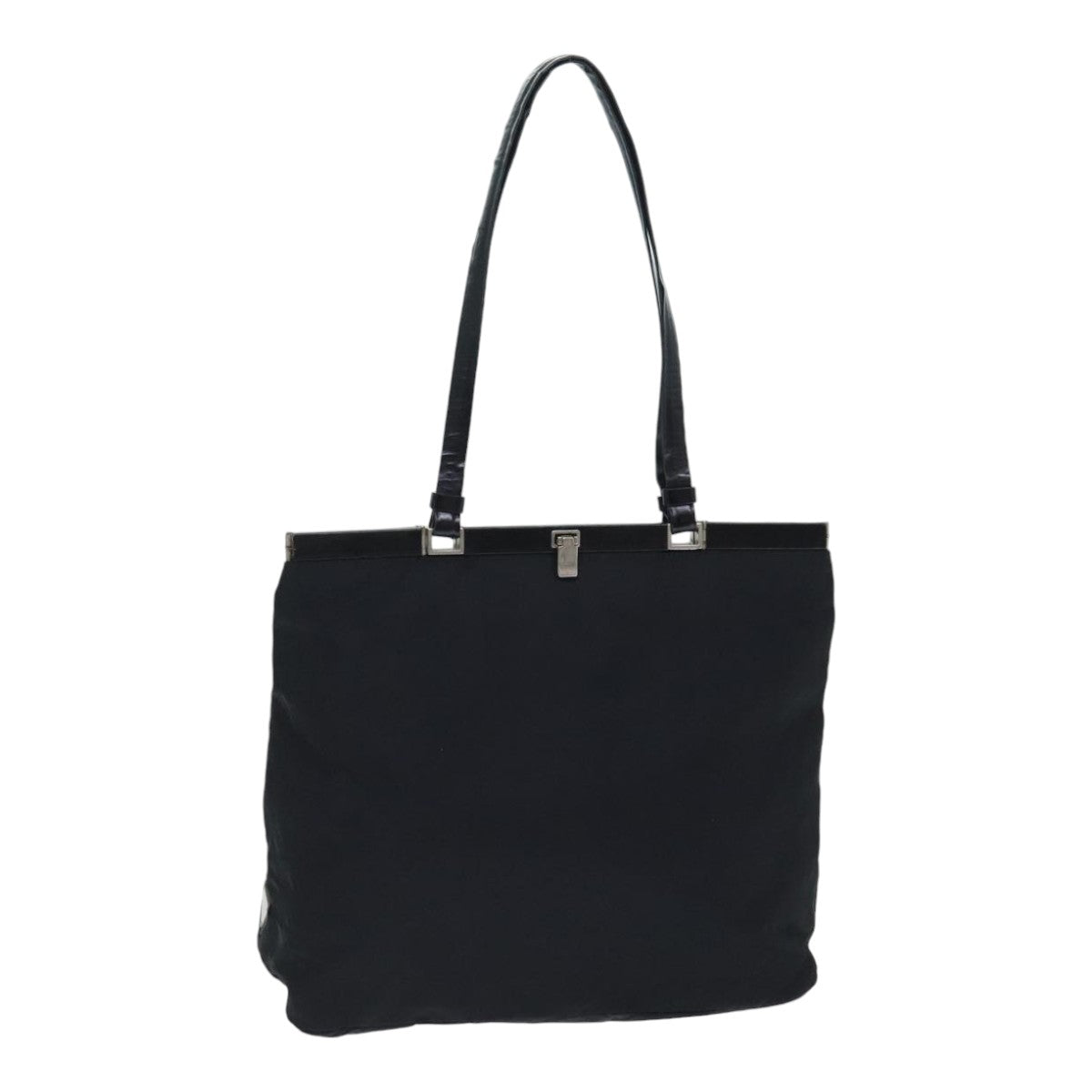 PRADA Tote Bag Nylon Black Silver 88230