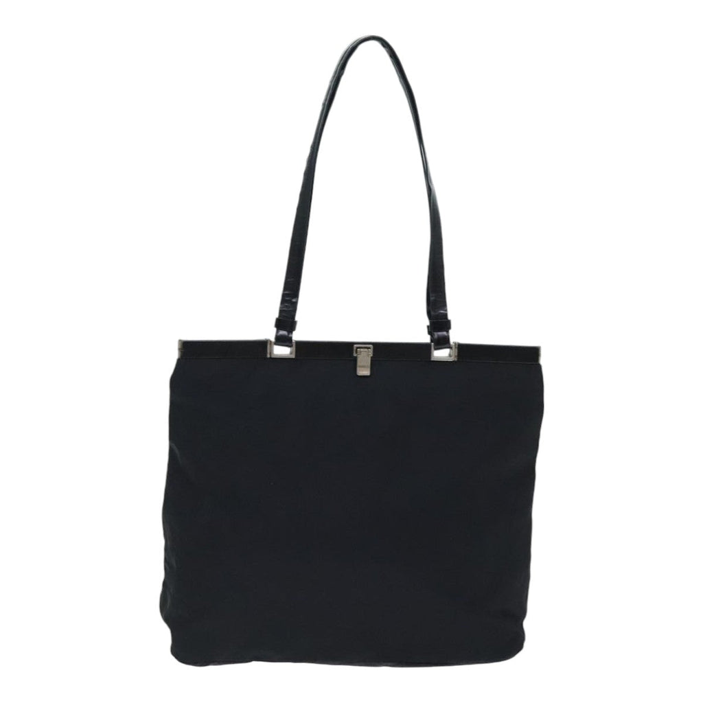 PRADA Tote Bag Nylon Black Silver 88230