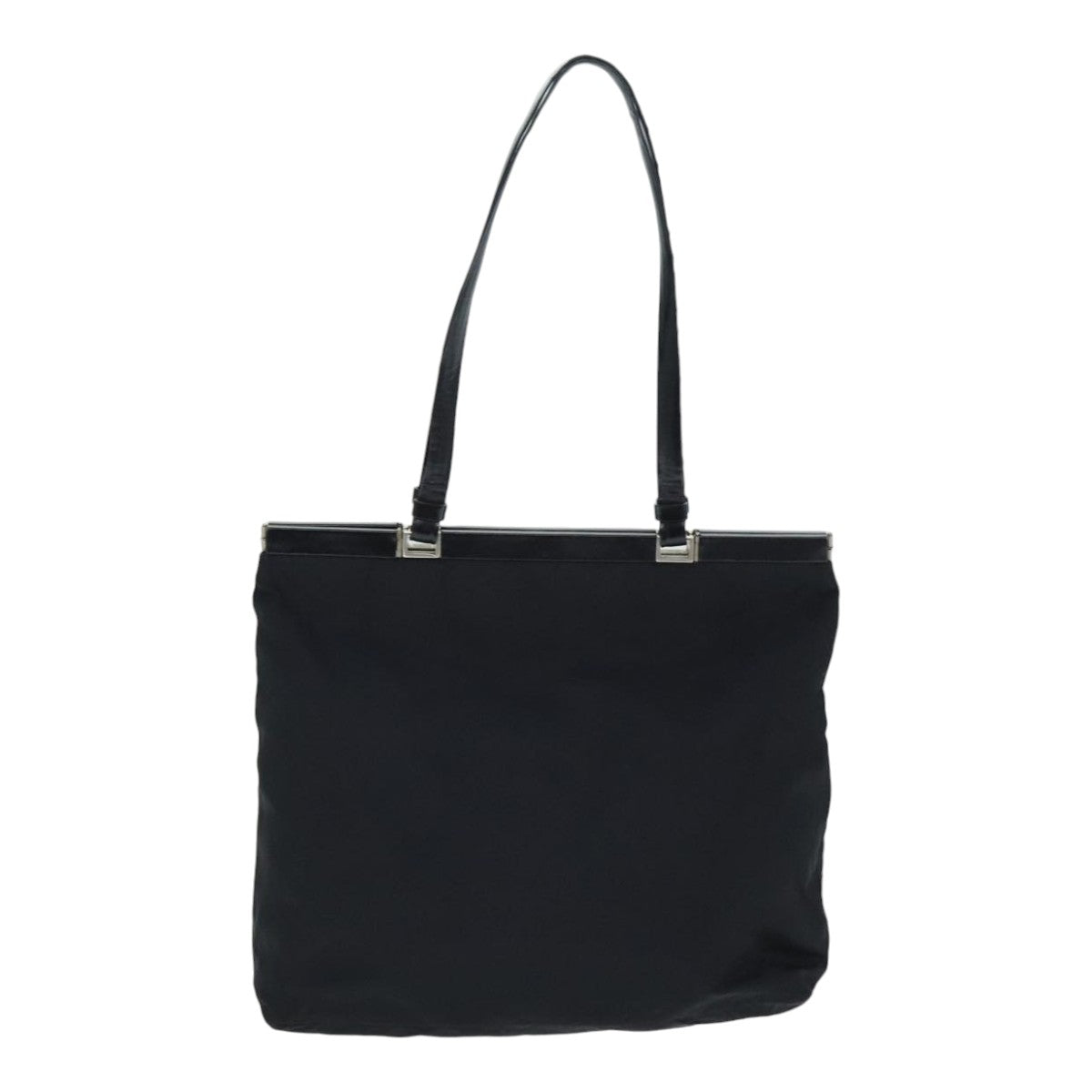 PRADA Tote Bag Nylon Black Silver 88230