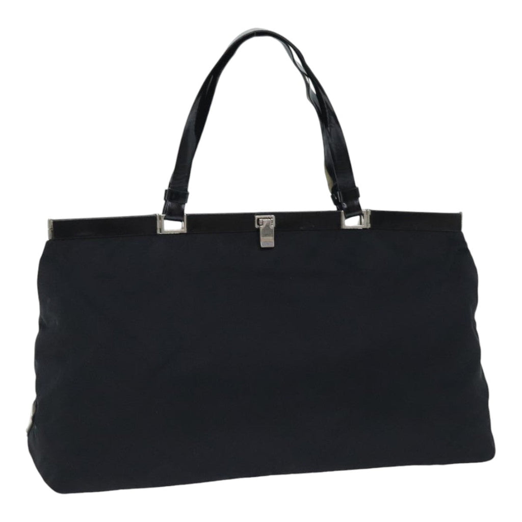 PRADA Tote Bag Nylon Black Silver 88231