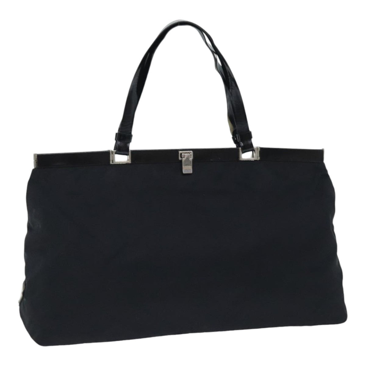 PRADA Tote Bag Nylon Black Silver 88231