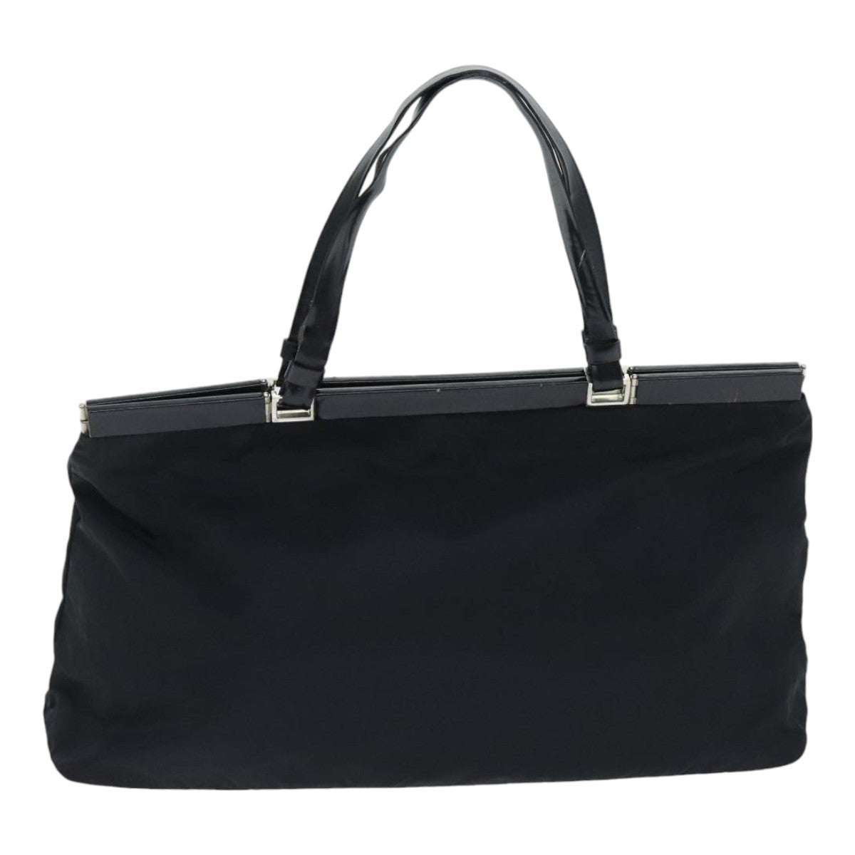 PRADA Tote Bag Nylon Black Silver 88231