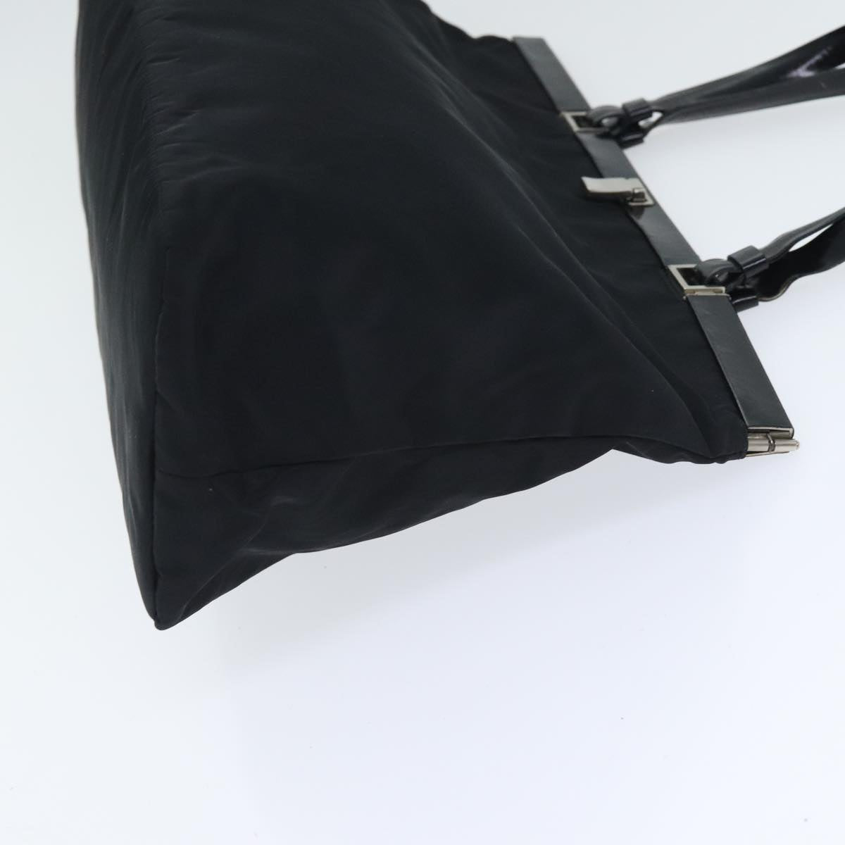 PRADA Tote Bag Nylon Black Silver 88231