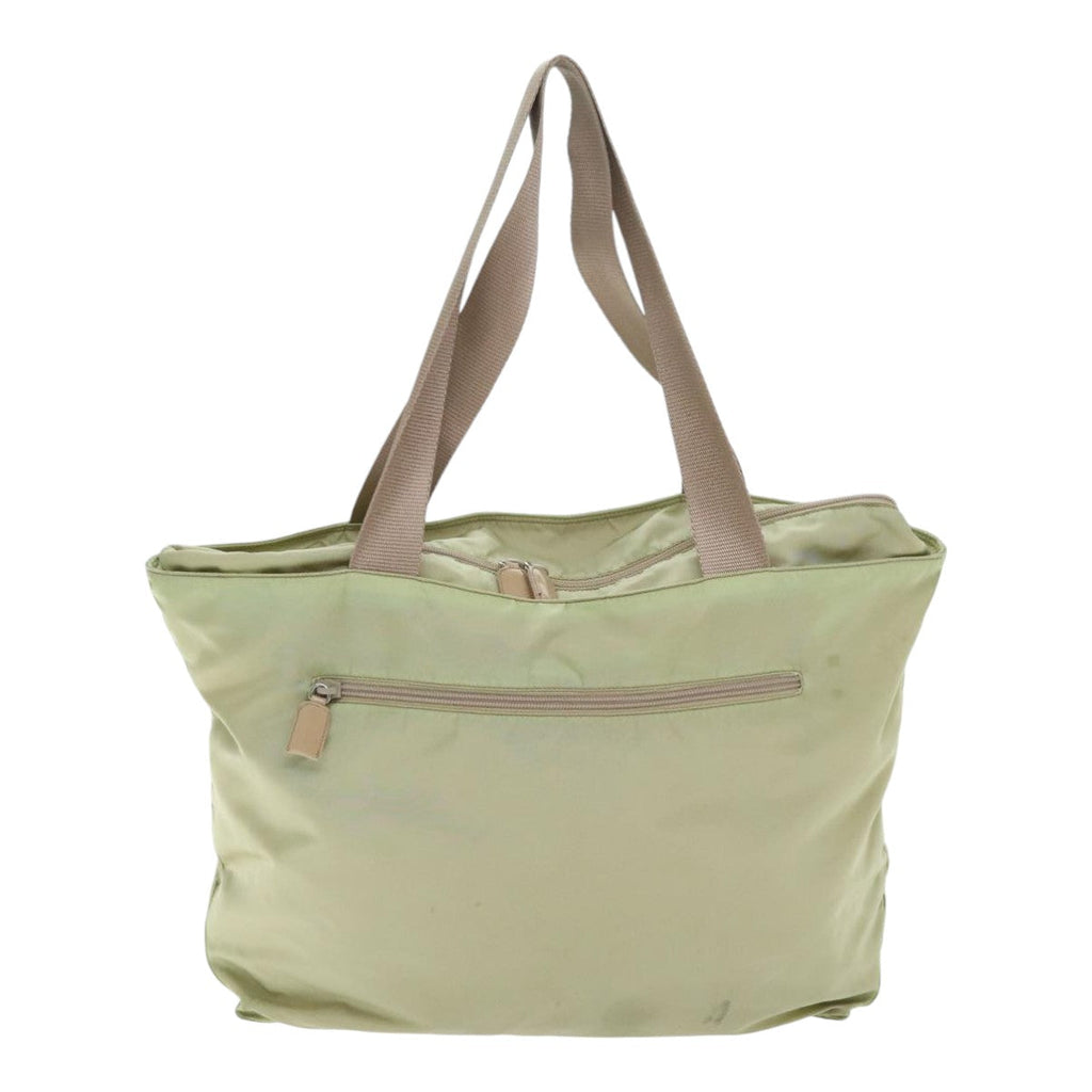 PRADA Tote Bag Nylon Beige Silver 88232