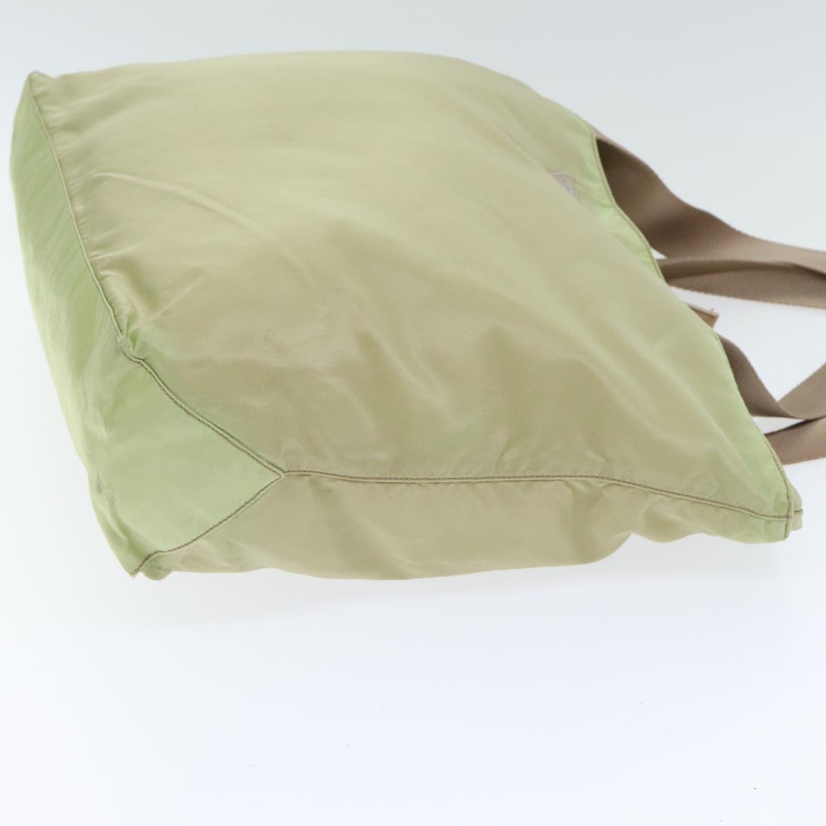 PRADA Tote Bag Nylon Beige Silver 88232