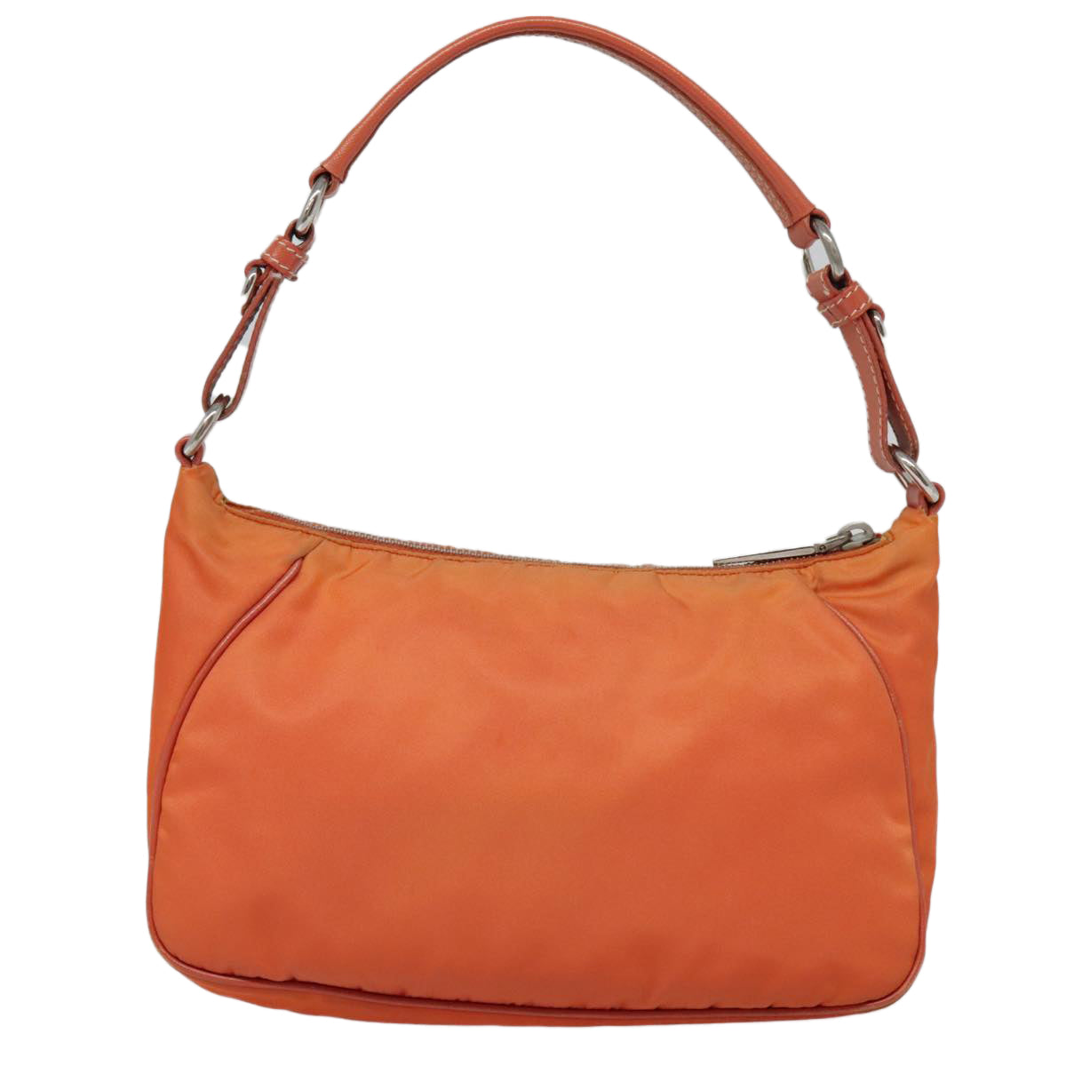 PRADA Shoulder Bag Nylon Orange Silver 88236