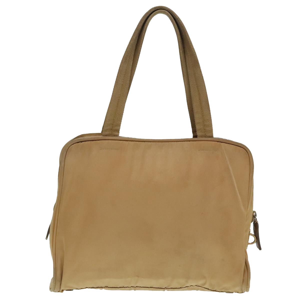 PRADA Hand Bag Nylon Beige Silver 88237