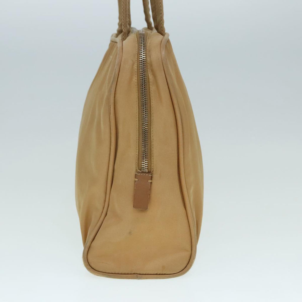 PRADA Hand Bag Nylon Beige Silver 88237