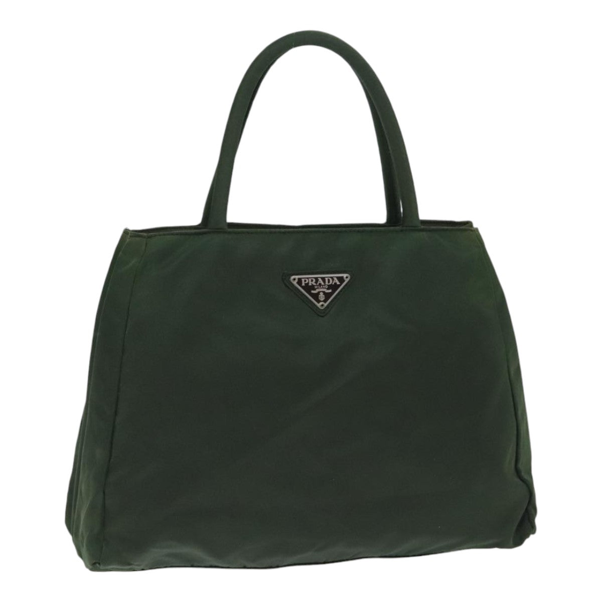 PRADA Hand Bag Nylon Green Silver 88239
