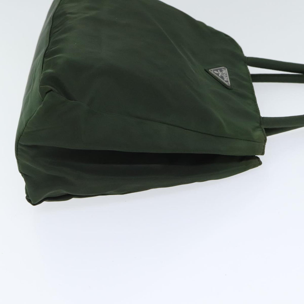 PRADA Hand Bag Nylon Green Silver 88239