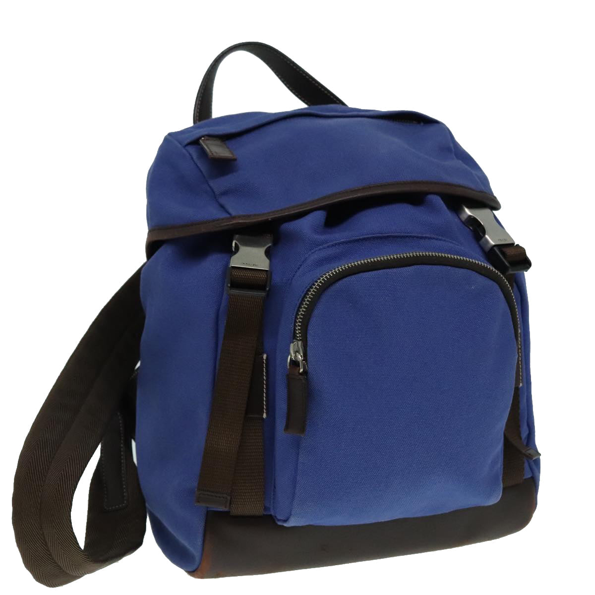 PRADA Backpack Canvas Blue 88293
