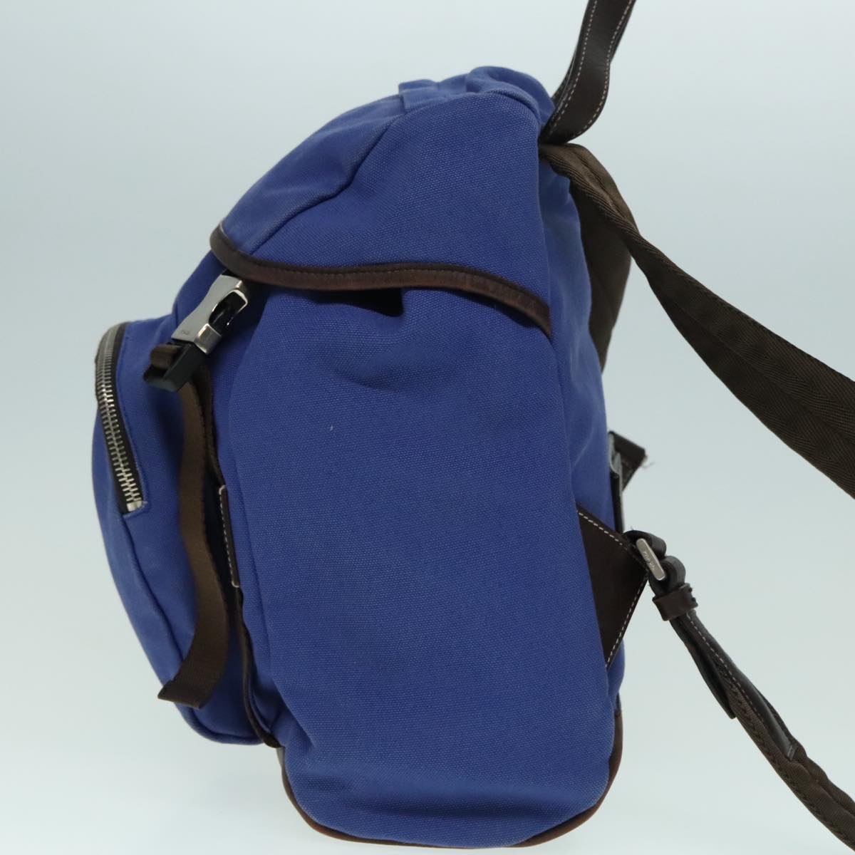 PRADA Backpack Canvas Blue 88293