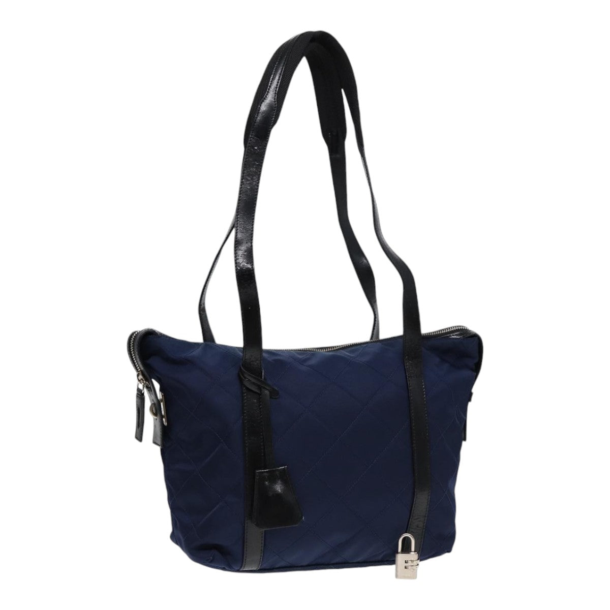 PRADA Shoulder Bag Nylon Navy Silver 88342