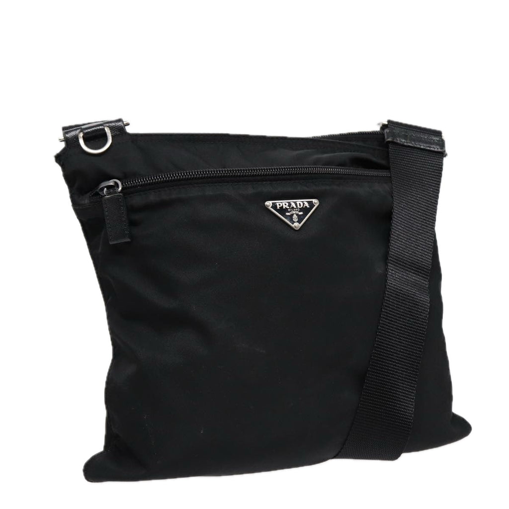 PRADA Shoulder Bag Nylon Black Silver 88470