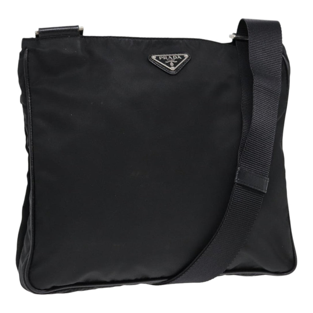 PRADA Shoulder Bag Nylon Black Silver 88653