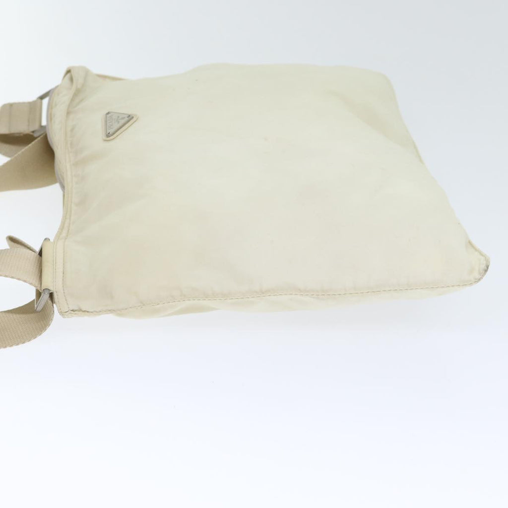 PRADA Shoulder Bag Nylon White Silver 88961