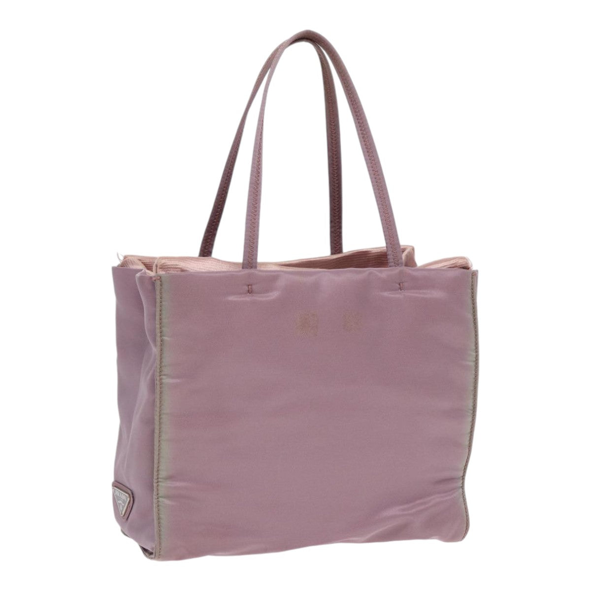 PRADA Hand Bag Nylon Purple Silver 88963