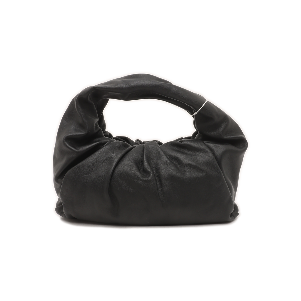 Bottega Veneta Pouch With Handle Large Black Calfskin Leather