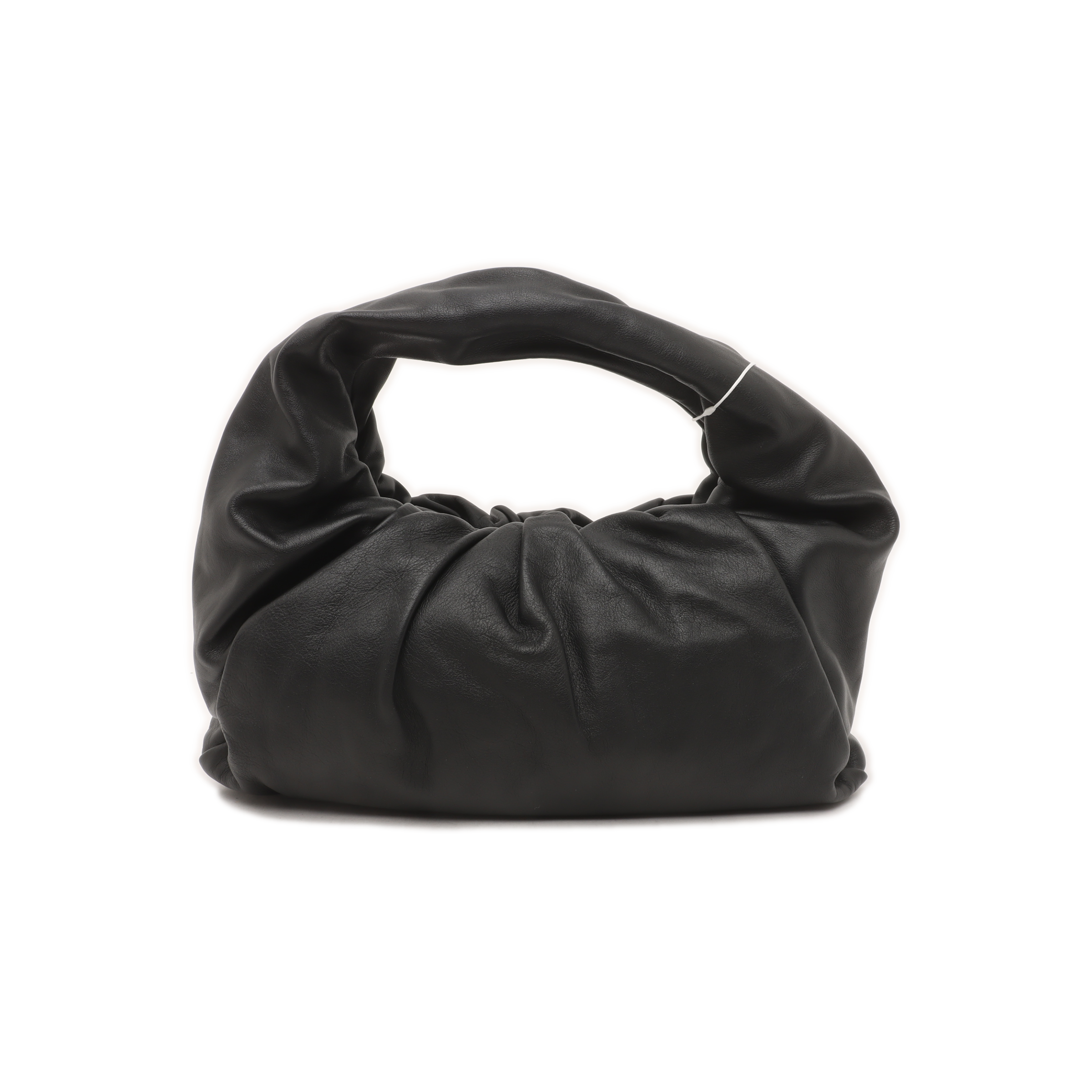 Bottega Veneta Pouch With Handle Large Black Calfskin Leather