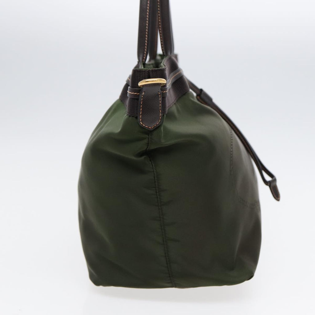 PRADA Hand Bag Nylon 2way Khaki Gold 89132