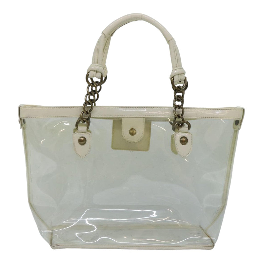 BURBERRY Blue Label Shoulder Bag Vinyl Clear White gold 89239
