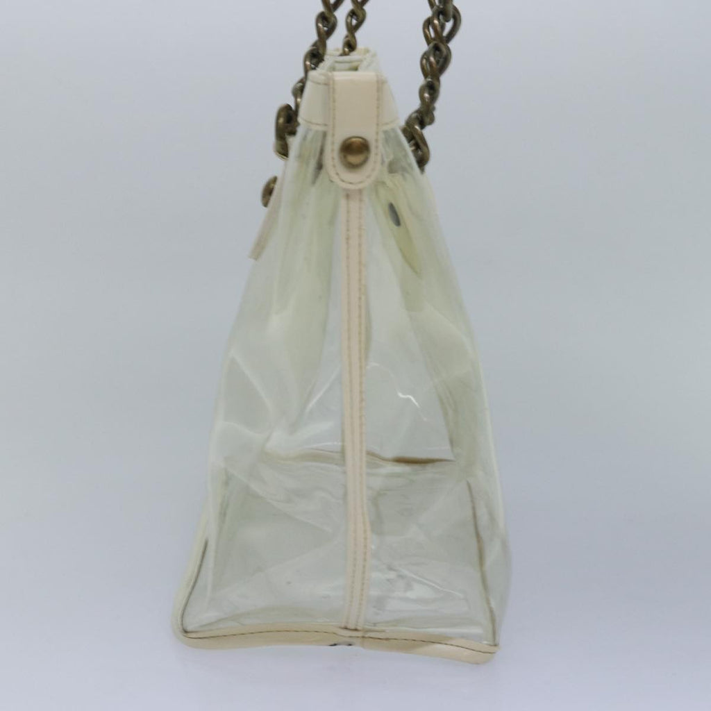 BURBERRY Blue Label Shoulder Bag Vinyl Clear White gold 89239