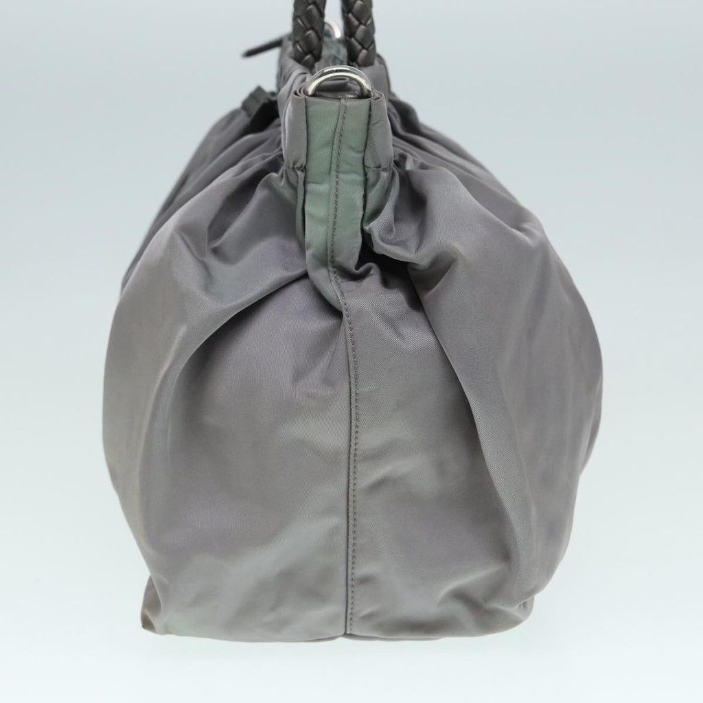 PRADA Hand Bag Nylon 2way Silver Gray 89250