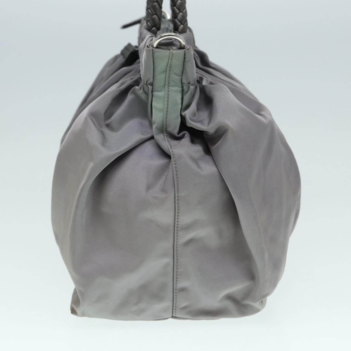PRADA Hand Bag Nylon 2way Silver Gray 89250