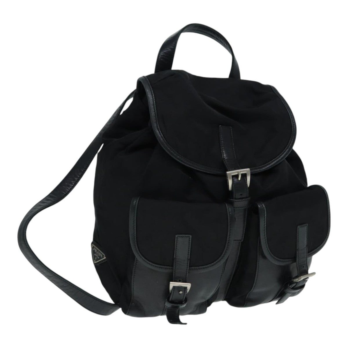 PRADA Backpack Nylon Black 89322