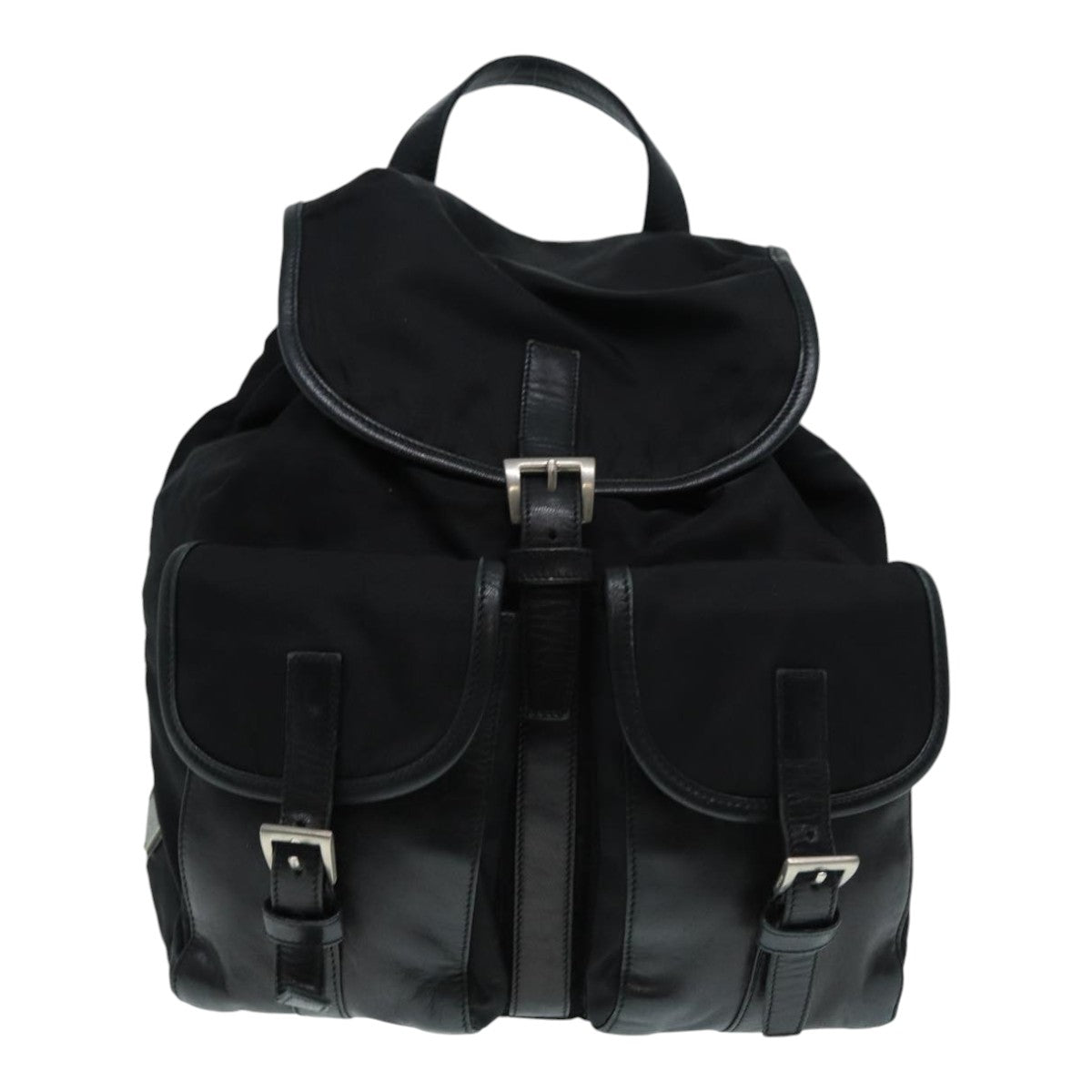 PRADA Backpack Nylon Black 89322
