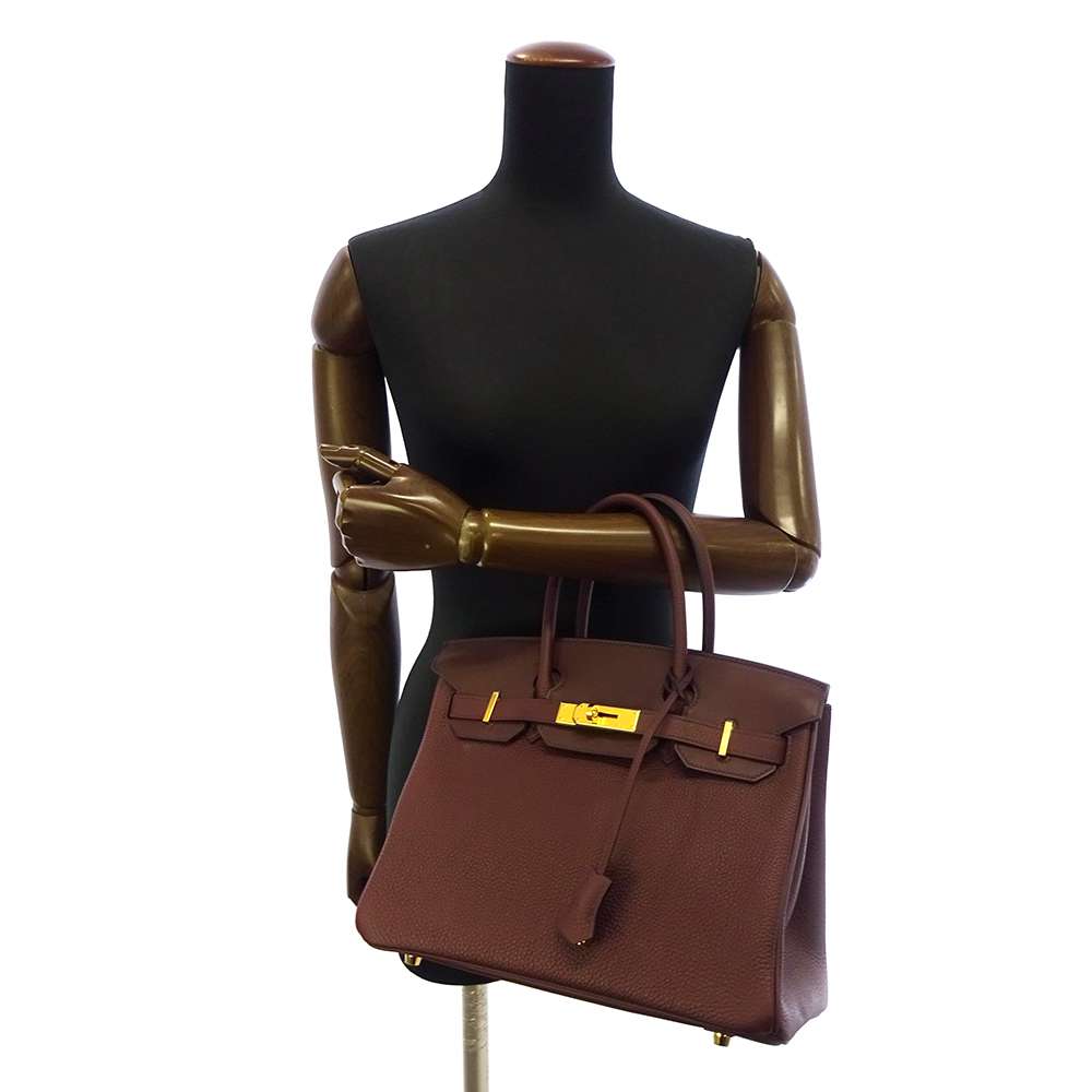 HERMES Birkin 3EN1 RougeSellier Togo Leather Swift Leather Toile GM Size 30