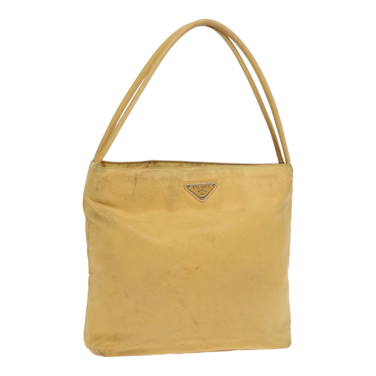 PRADA Tote Bag Nylon Yellow Silver 89557