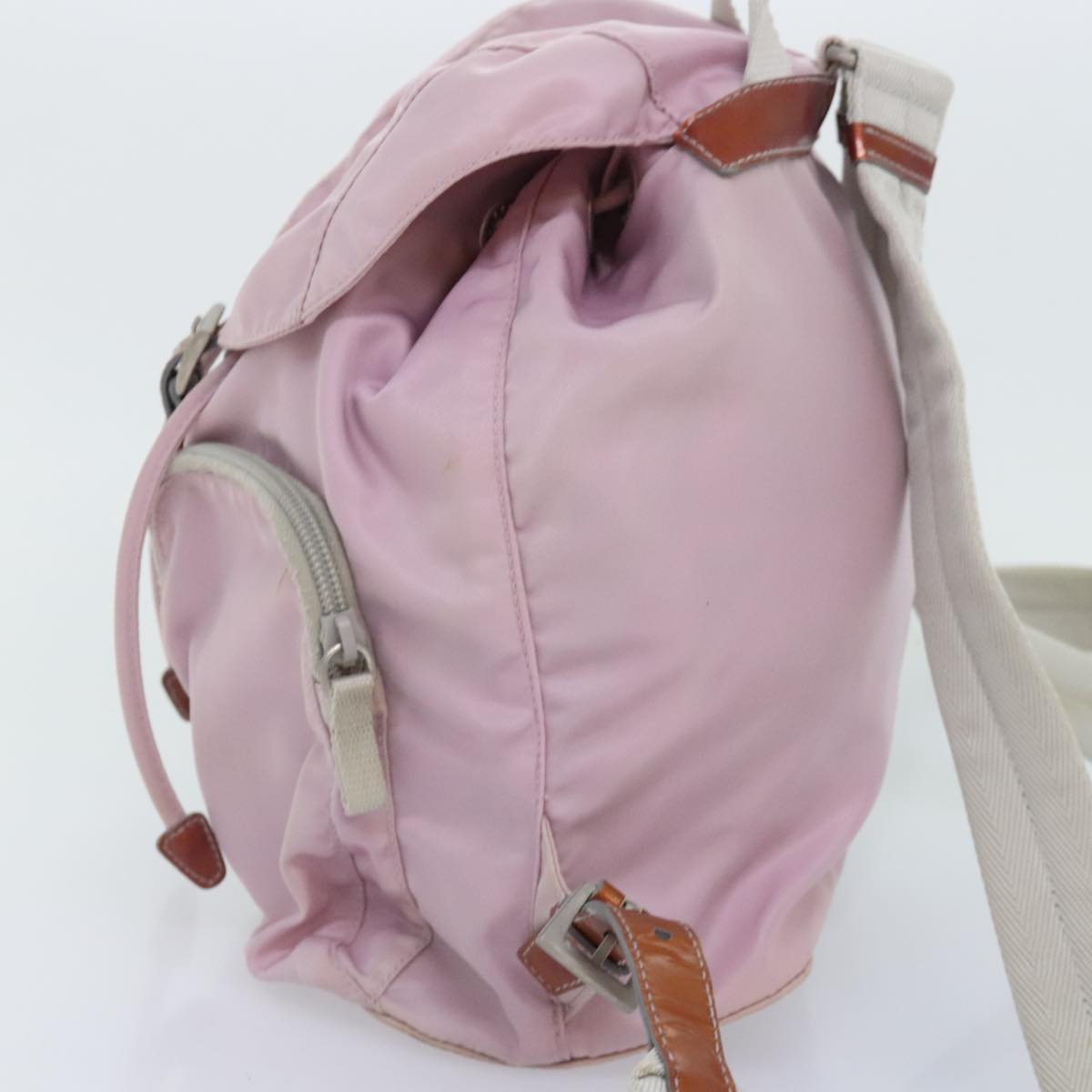 PRADA Backpack Nylon Pink Silver 89617