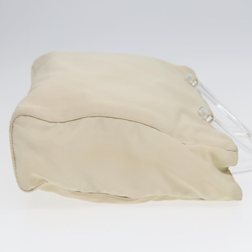 PRADA Hand Bag Nylon White Silver 89620