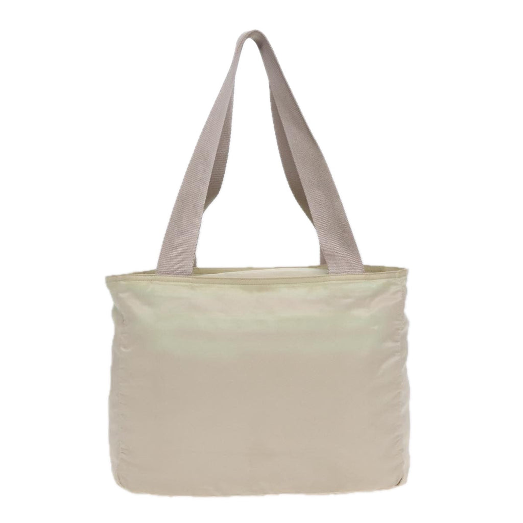 PRADA Tote Bag Nylon Beige Silver 89784