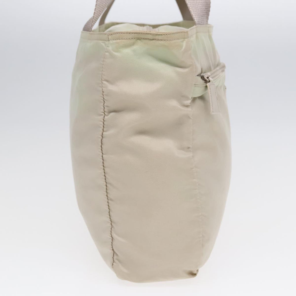 PRADA Tote Bag Nylon Beige Silver 89784