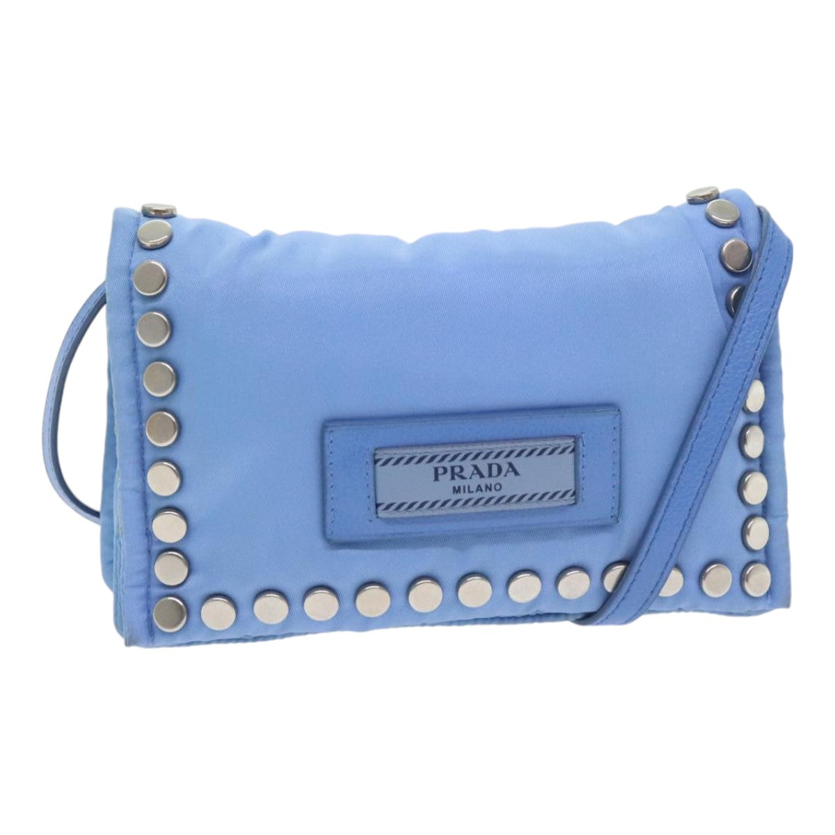 PRADA Shoulder Bag Nylon Blue 89790