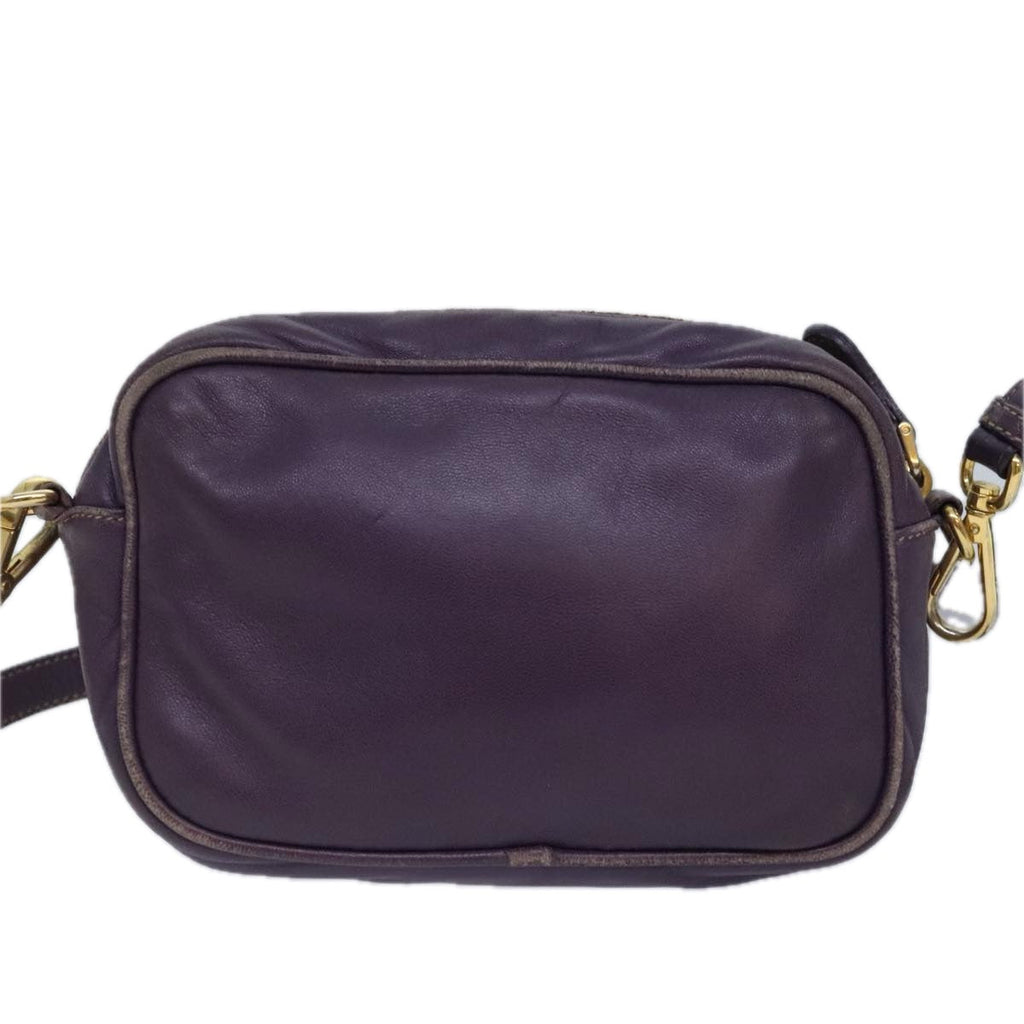 PRADA Shoulder Bag Leather Purple 89794