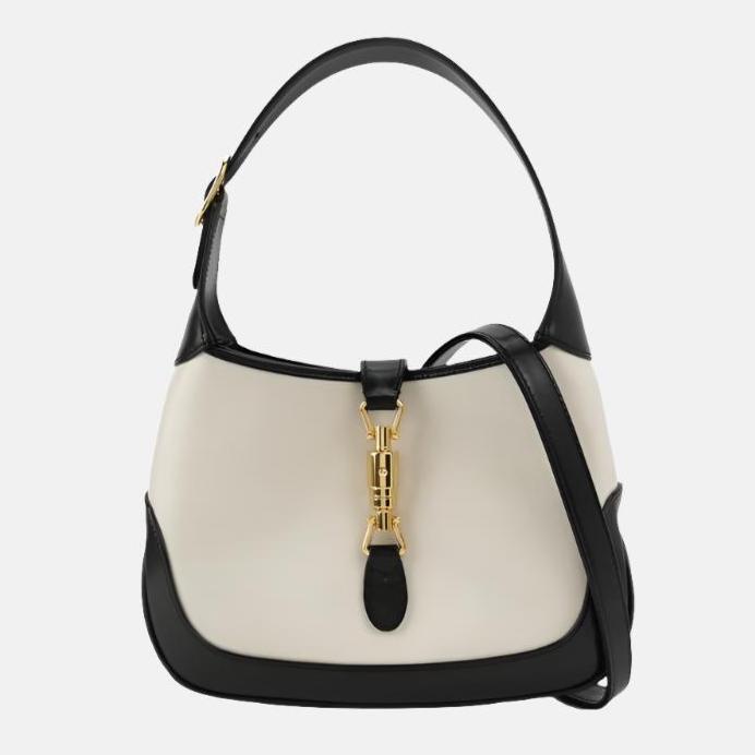 Gucci Jackie 1961 Black & White Leather Bag Small
