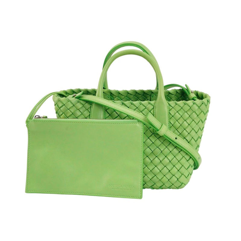 Bottega Veneta Cabat Mini Intreccio Leather Tote Bag Green