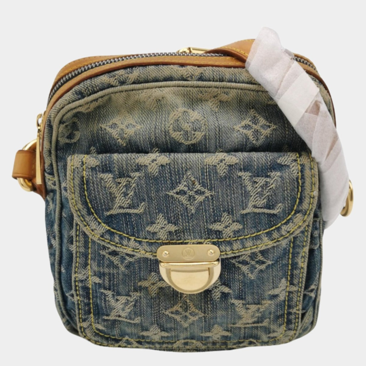 Louis Vuitton Monogram Denim Camera Crossbody Bag Blue