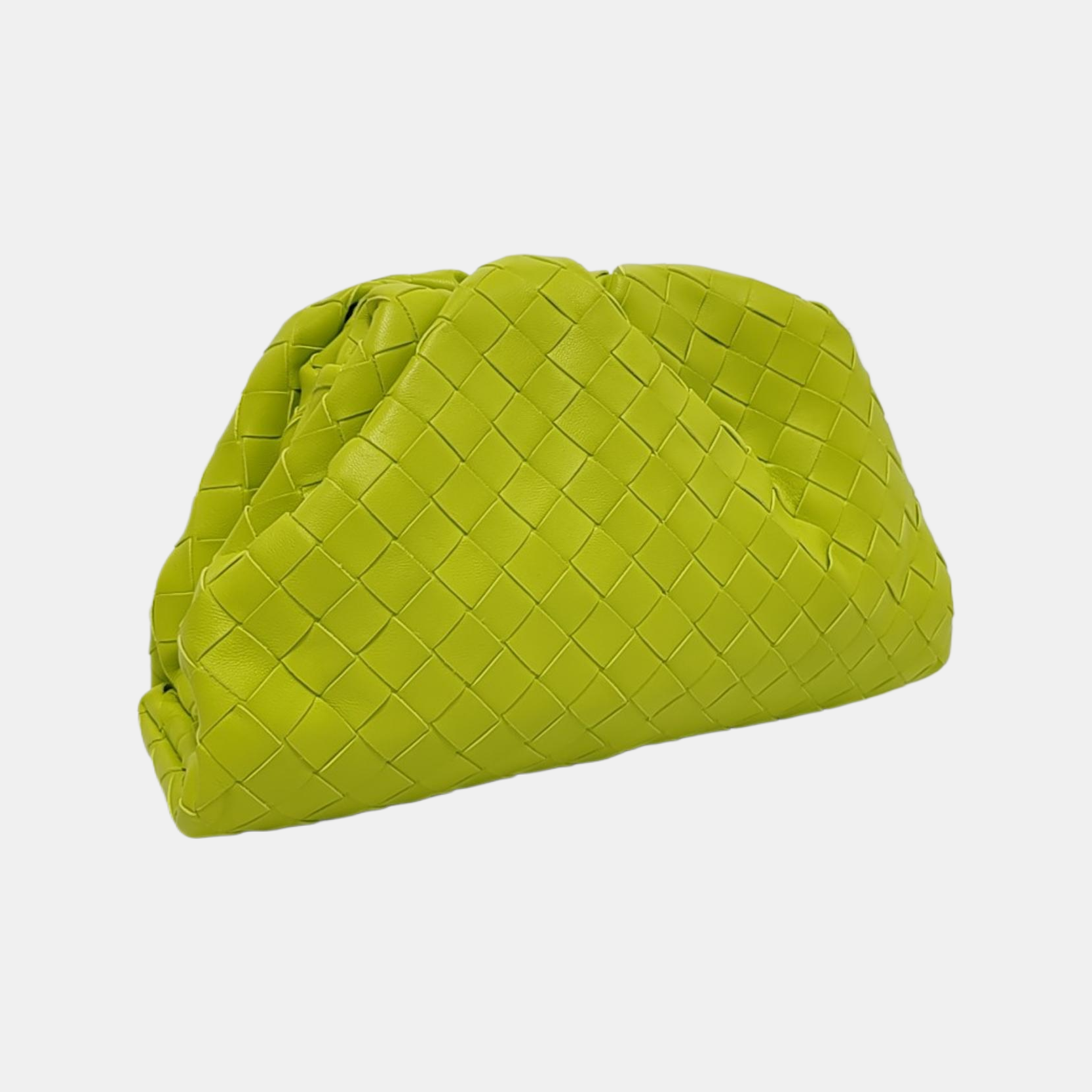 Bottega Veneta Pouch Large Intrecciato Calfskin Leather Neon Yellow