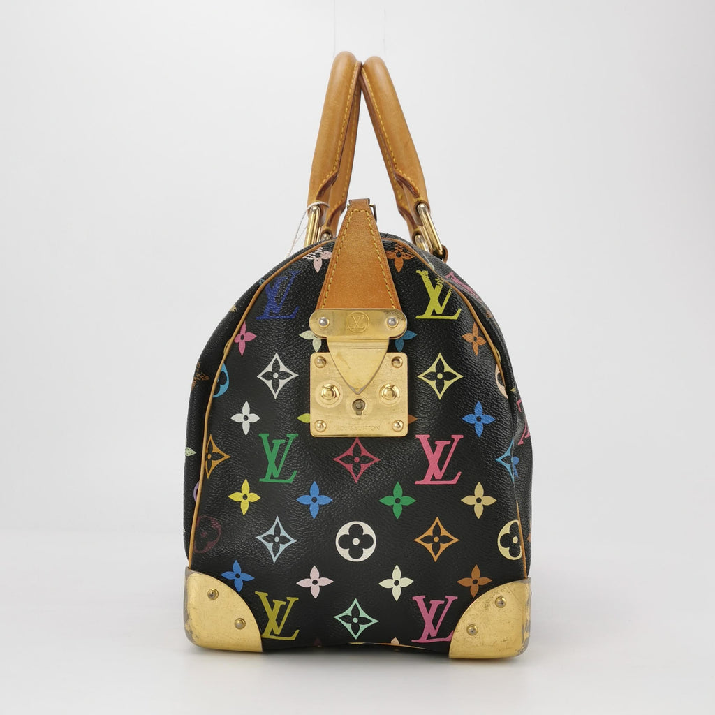 Louis Vuitton x Takashi Murakami Speedy 30 Lock Black Multicolor