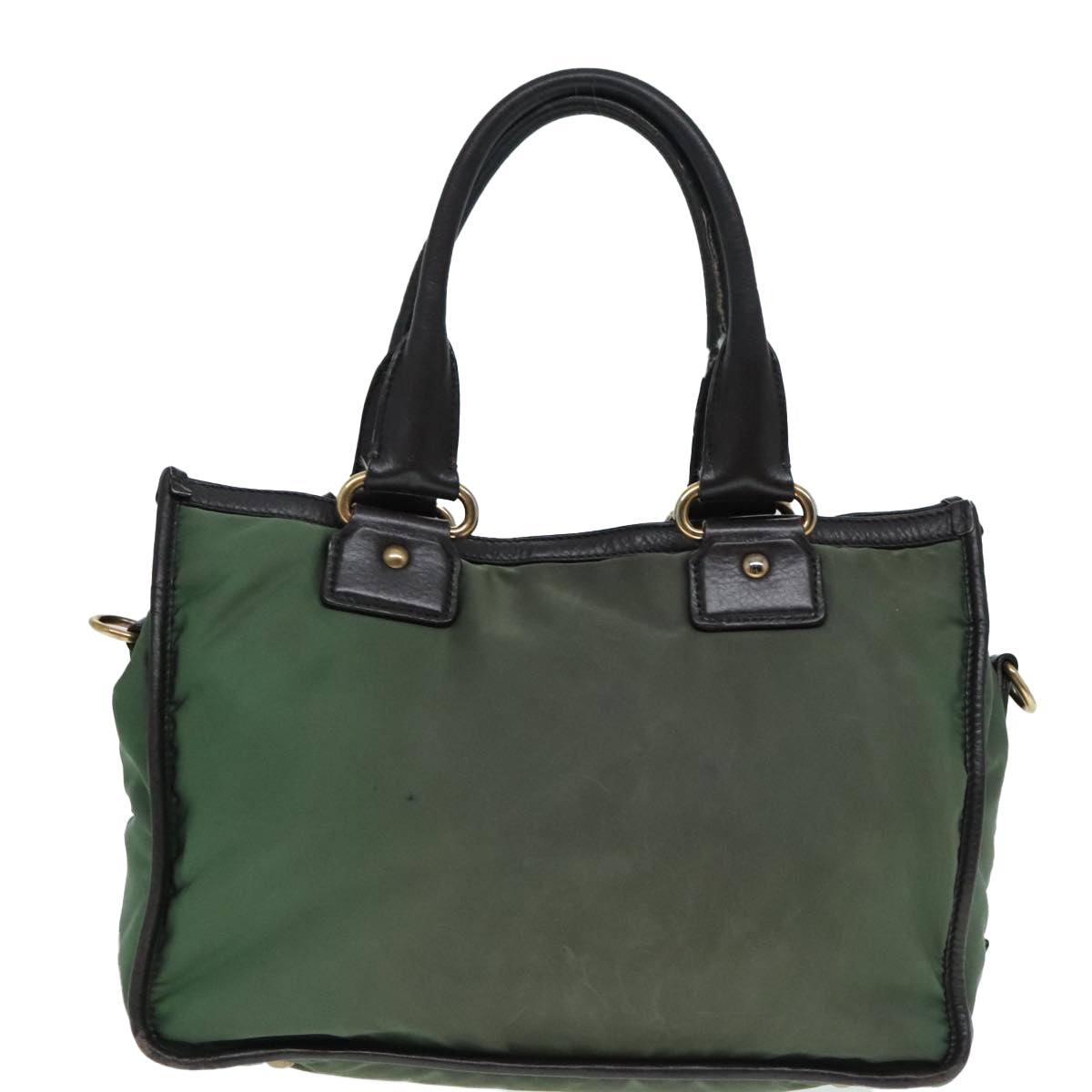 PRADA Hand Bag Nylon 2way Khaki Gold 90222