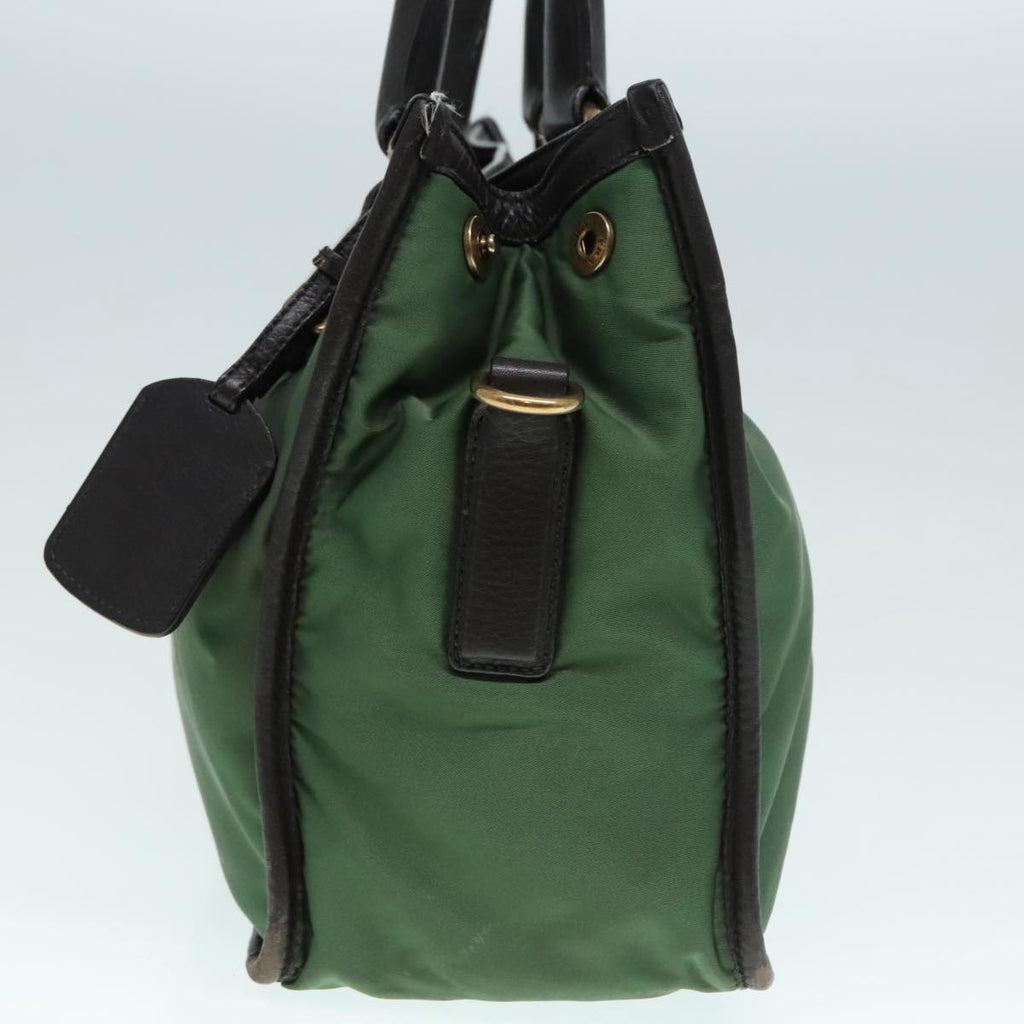 PRADA Hand Bag Nylon 2way Khaki Gold 90222