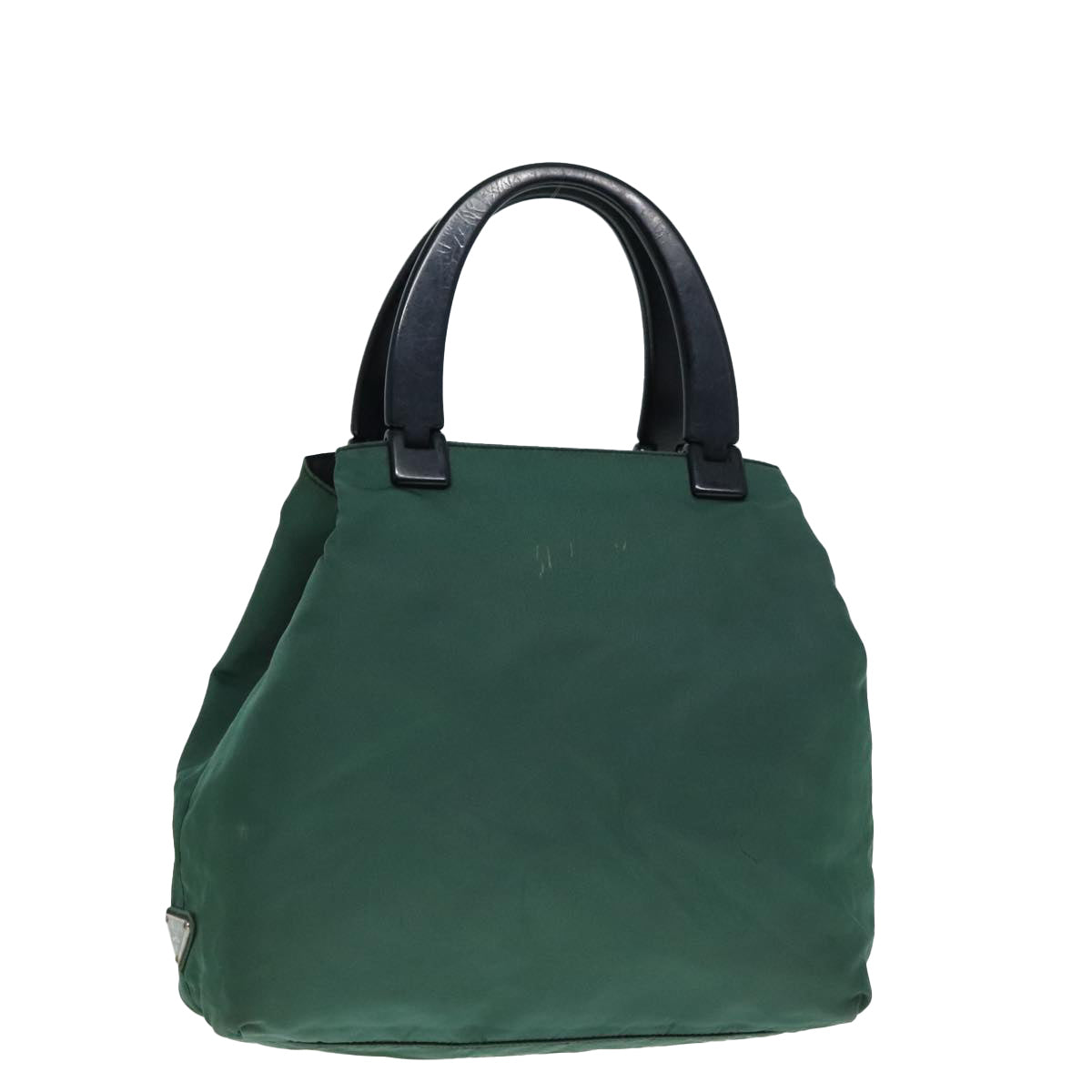 PRADA Hand Bag Nylon Green Silver 90228