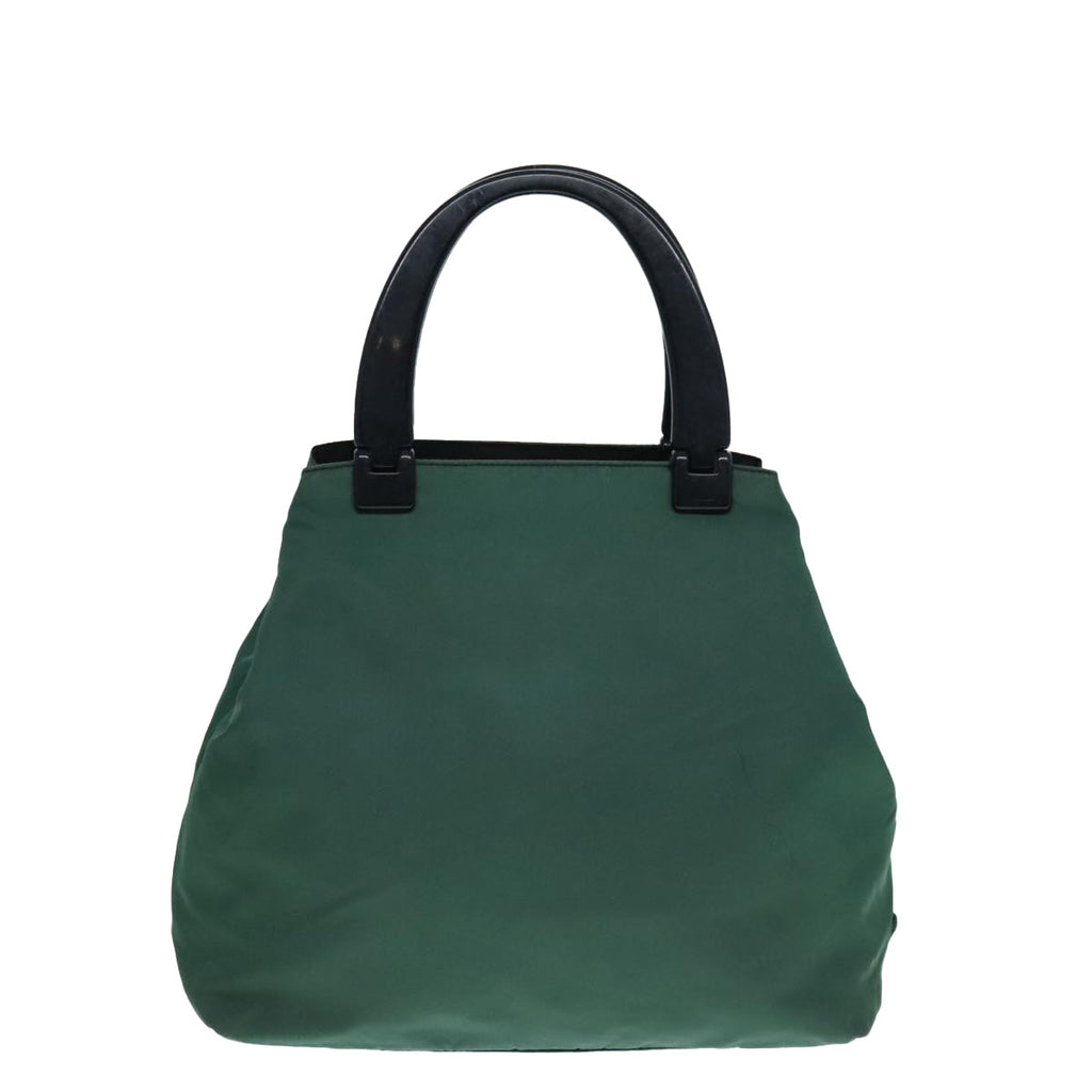 PRADA Hand Bag Nylon Green Silver 90228