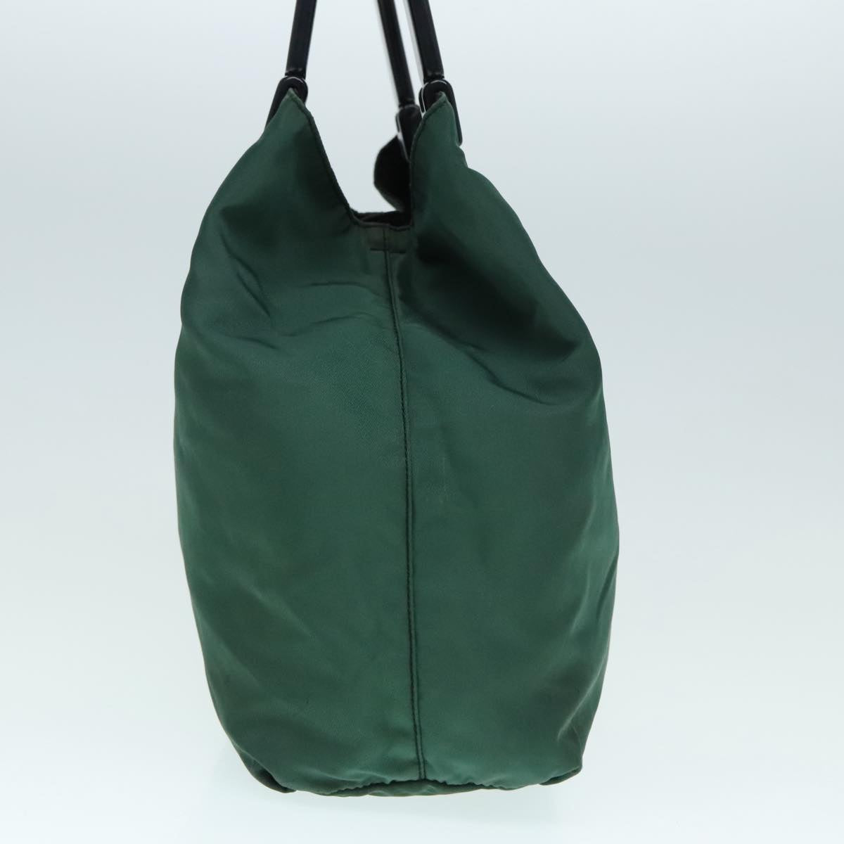 PRADA Hand Bag Nylon Green Silver 90228